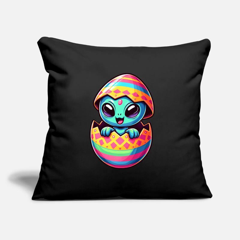Conception colorée d’oeuf de Pâques extraterrestre éclosion Coussin et housse de 45 x 45 cm