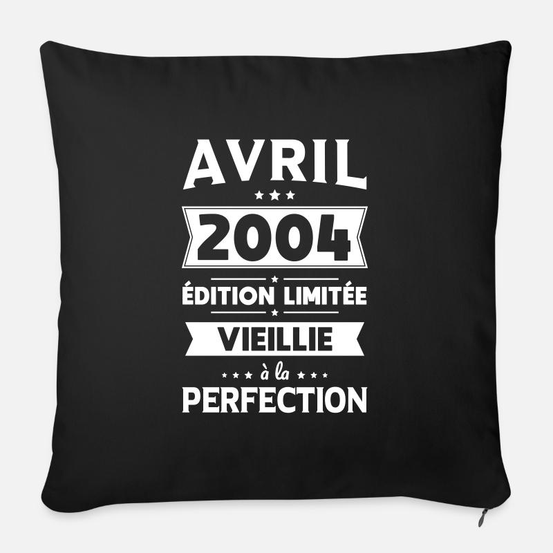 20-jähriges Jubiläum - April 2004 Perfektion - Sofakissen mit Füllung 45 x 45 cm - Schwarz