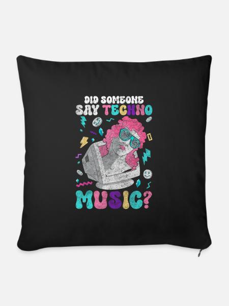 Techno Dubstep Raver - Sofakissen mit Füllung 45 x 45 cm - Schwarz