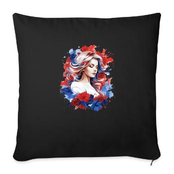 Tee shirt France - Coussin et housse de 45 x 45 cm - noir - Devant