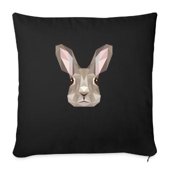 Hasenkunst Puristische Tierwelt Tier Natur - Sofakissen mit Füllung 45 x 45 cm - Schwarz - Vorne
