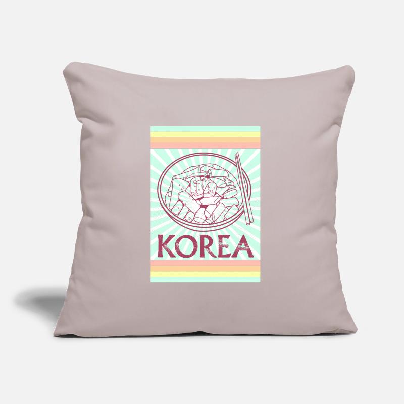 Cuisine coréenne Bibimbap Plat Ramen Riz Coussin et housse de 45 x 45 cm