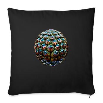 Sequins,artichoke,glittering artichoke - Sofa pillow with filling 45cm x 45cm - black - Front