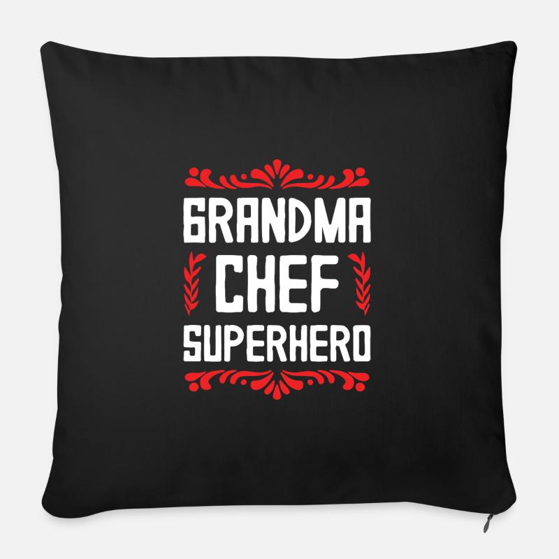 Oma Chef Superheld - Sofakissen mit Füllung 45 x 45 cm - Schwarz