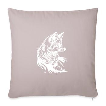 Petit renard mignon portrait tatouage encre - Coussin et housse de 45 x 45 cm - taupe clair - Devant