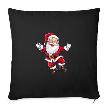 Cheerful laughing Santa Claus with beard - Sofa pillow with filling 45cm x 45cm - black - Front