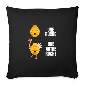 autre ruche - Coussin et housse de 45 x 45 cm - noir - Devant