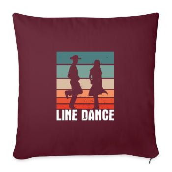 Line Dance Linedance Motif - Coussin et housse de 45 x 45 cm - bordeaux - Devant