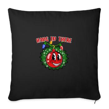Arrêtez-vous au design inspirant de la boule de Noël - Coussin et housse de 45 x 45 cm - noir - Devant