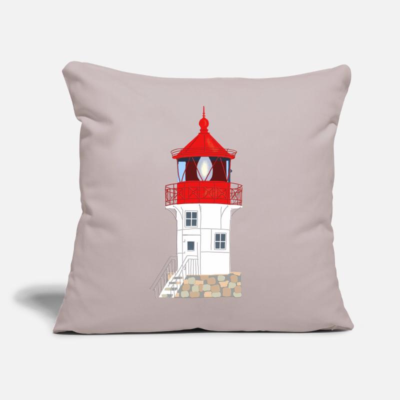 Île de Hiddensee, phare Gellen, pas de texte Coussin et housse de 45 x 45 cm
