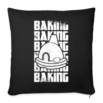 Pâtisserie amusante - Coussin et housse de 45 x 45 cm - noir - Devant