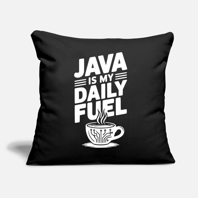 Java est mon carburant quotidien Coussin et housse de 45 x 45 cm