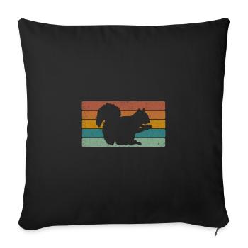 Écureuil - Coussin et housse de 45 x 45 cm - noir - Devant