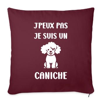 Humour chien petit caniche - Coussin et housse de 45 x 45 cm - bordeaux - Devant