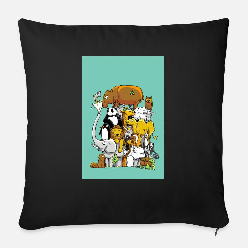 Vie sauvage affiche - Coussin et housse de 45 x 45 cm - noir