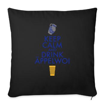 KEEP CALM AND DRINK ÄPPELWOI - Sofakissen mit Füllung 45 x 45 cm - Schwarz - Vorne