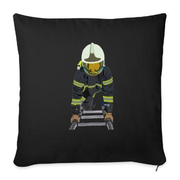 LEITER FEUERBEKÄMPFER - Sofakissen mit Füllung 45 x 45 cm - Schwarz - Vorne