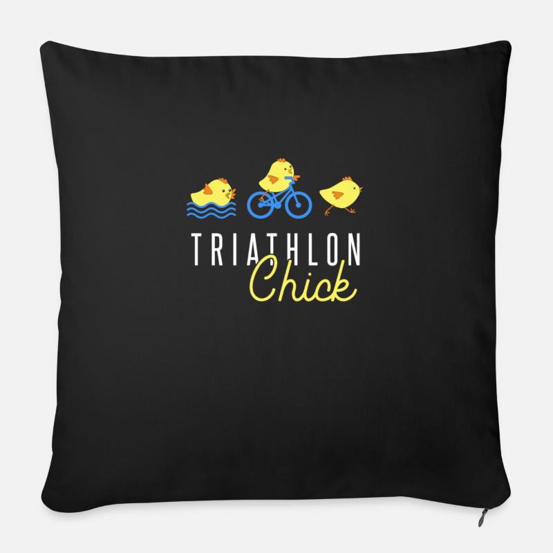 Triathlon - Sofakissen mit Füllung 45 x 45 cm - Schwarz