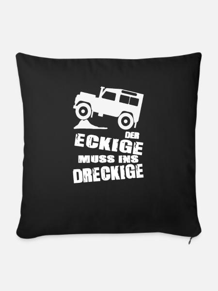 Land-Rover Defender Der Eckige - Sofakissen mit Füllung 45 x 45 cm - Schwarz