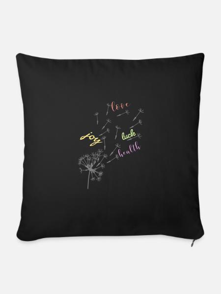 Pusteblumen Wünsche - Sofakissen mit Füllung 45 x 45 cm - Schwarz