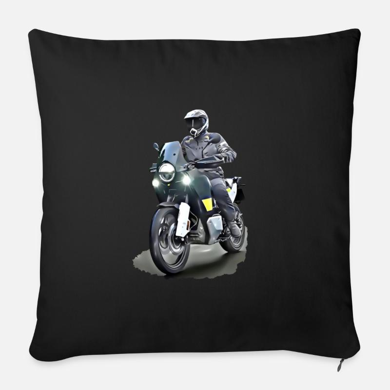 Affiche Adventure Biker - Coussin et housse de 45 x 45 cm - noir