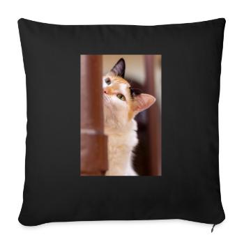 le chat - Coussin et housse de 45 x 45 cm - noir - Devant