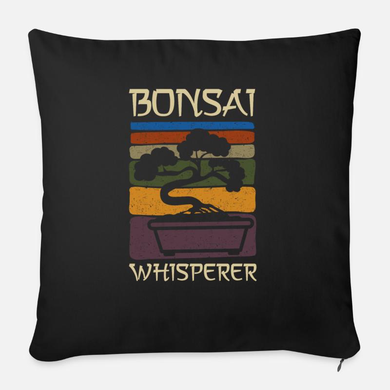 lustig Bonsai Flüsterer Spruch Vintage Geschenk - Sofakissen mit Füllung 45 x 45 cm - Schwarz