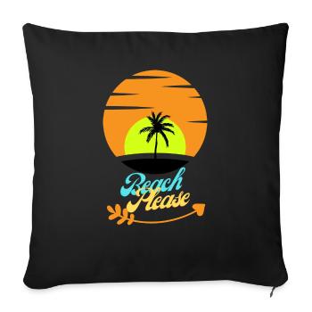 Beach Please Logo - Sofakissen mit Füllung 45 x 45 cm - Schwarz - Vorne