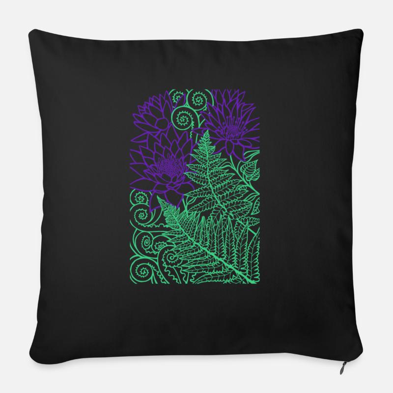 Farn Design - Sofakissen mit Füllung 45 x 45 cm - Schwarz