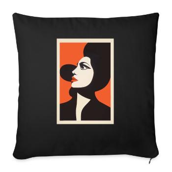 Frau à la Saul Bass - Sofakissen mit Füllung 45 x 45 cm - Schwarz - Vorne