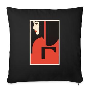 Frau à la Saul Bass - Sofakissen mit Füllung 45 x 45 cm - Schwarz - Vorne