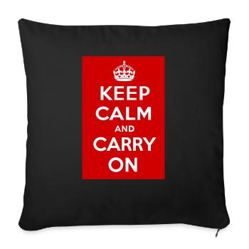 Restez calme et continuez - Coussin et housse de 45 x 45 cm - noir - Devant