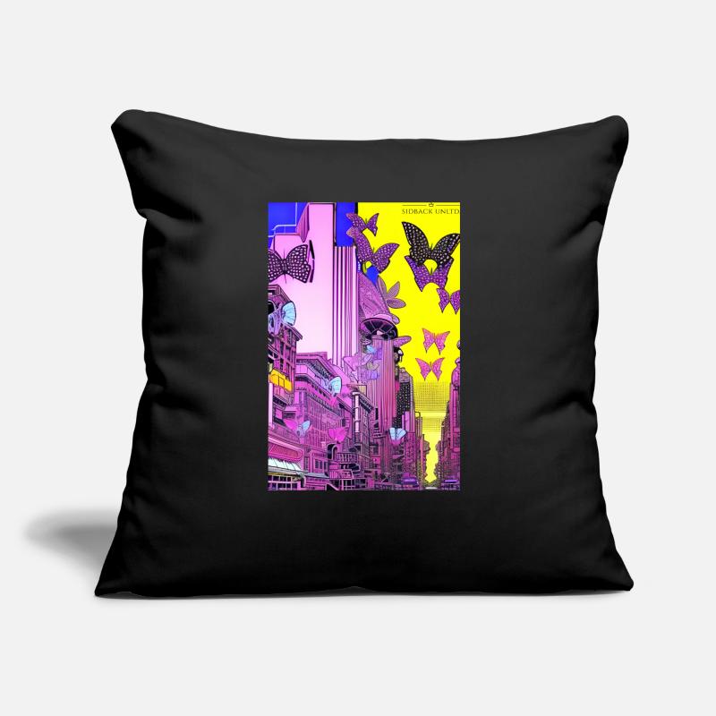 Sidback Unltd. - Métropole des papillons Coussin et housse de 45 x 45 cm