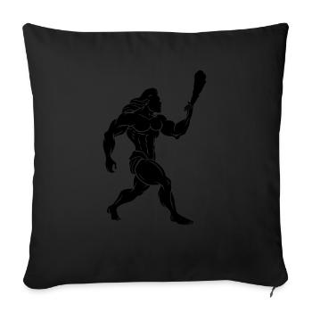 homme préhistorique au gourdin - Coussin et housse de 45 x 45 cm - noir - Devant