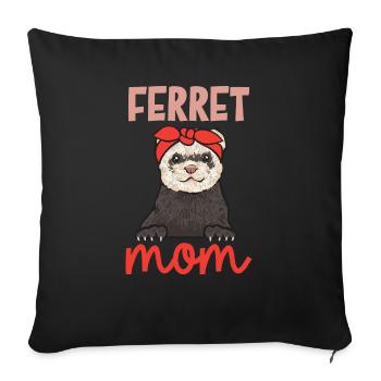 Furet, propriétaire de furet - Coussin et housse de 45 x 45 cm - noir - Devant
