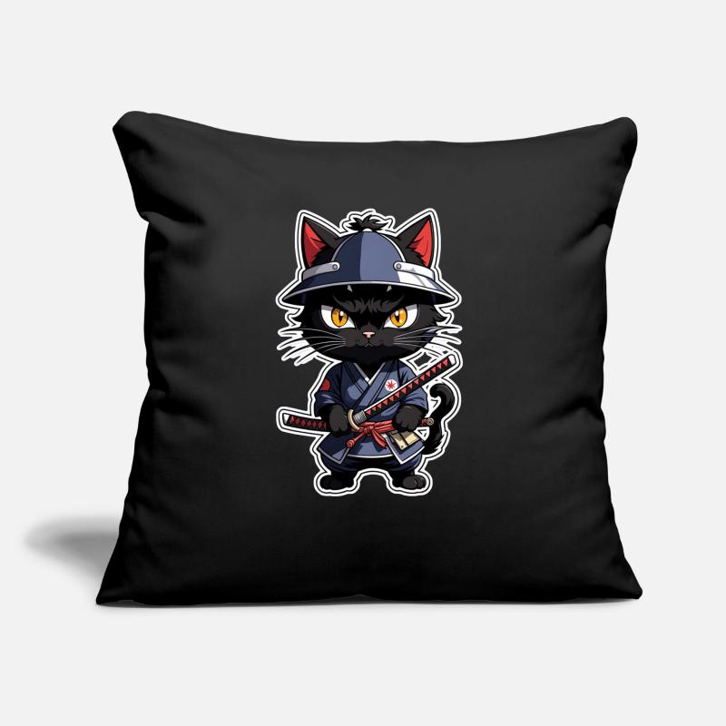 Ninja Cat - Samurai Kitten Sofa pillow with filling 45cm x 45cm