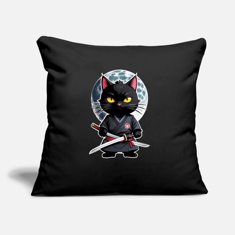 Ninja Cat - Samurai Kitten Sofa pillow with filling 45cm x 45cm