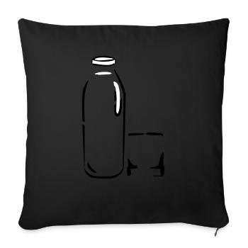 Milchflasche Glas - Sofakissen mit Füllung 45 x 45 cm - Schwarz - Vorne