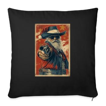 Le Père Noël le hors-la-loi - Coussin et housse de 45 x 45 cm - noir - Devant