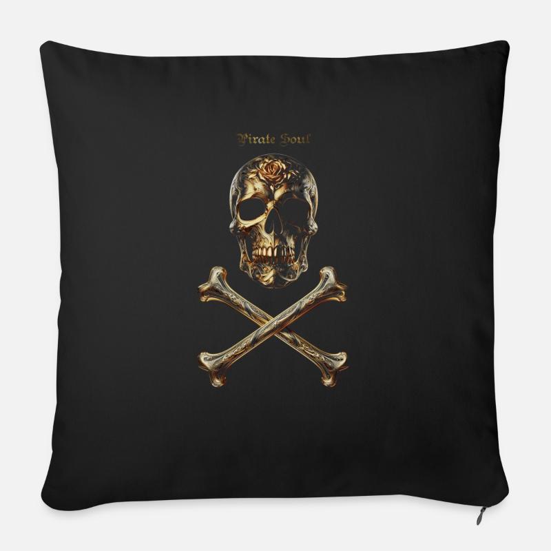 skull bones - Coussin et housse de 45 x 45 cm - noir