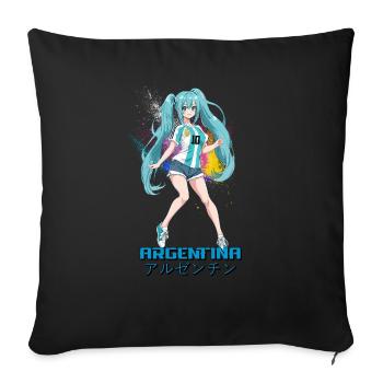 Sélection Anime et Argentine : Vêtements et accessoires - Coussin et housse de 45 x 45 cm - noir - Devant