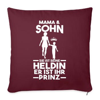 Mama Und Sohn Mutter Muttertag - Sofakissen mit Füllung 45 x 45 cm - Burgunderrot - Vorne