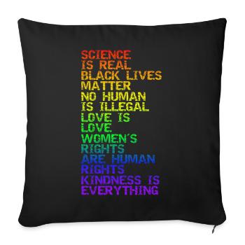 LA SCIENCE EST UNE VRAIE VIE NOIRE COMPTE LGBT PRIDE BLM - Coussin et housse de 45 x 45 cm - noir - Devant