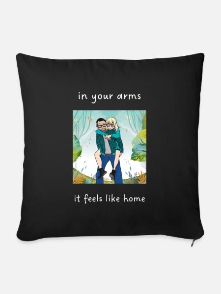 Home white - Sofakissen mit Füllung 45 x 45 cm - Schwarz