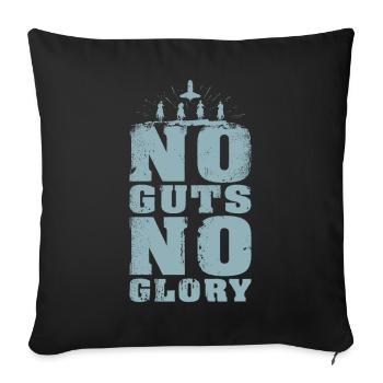 No Guts No Glory (light blue) - Sofa pillow with filling 45cm x 45cm - black - Front