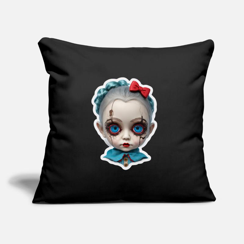 Poupée effrayante d’Halloween Coussin et housse de 45 x 45 cm