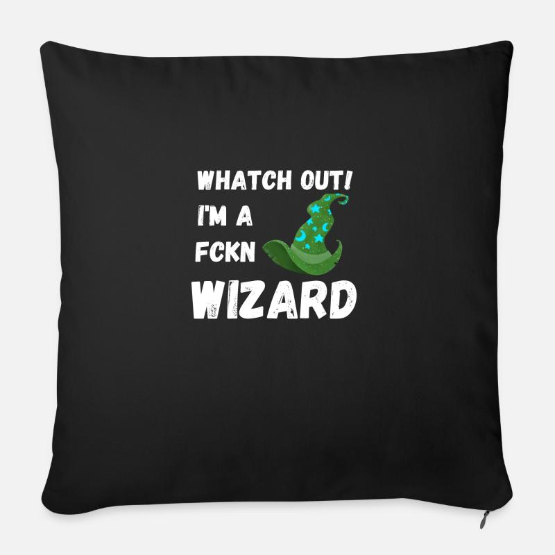 Sorcier - Coussin et housse de 45 x 45 cm - noir