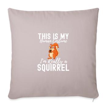Écureuils - Coussin et housse de 45 x 45 cm - taupe clair - Devant