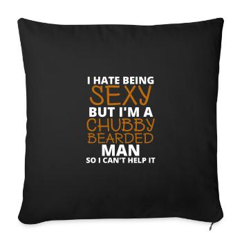 Barbe - Coussin et housse de 45 x 45 cm - noir - Devant