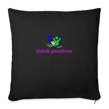 think positive happy family - Sofakissen mit Füllung 45 x 45 cm - Schwarz - Vorne